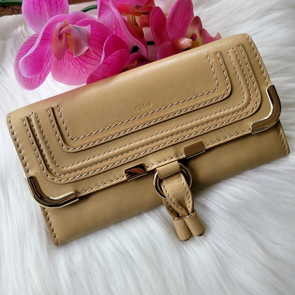 Chloé Marcie Leather Long Bifold Wallet
